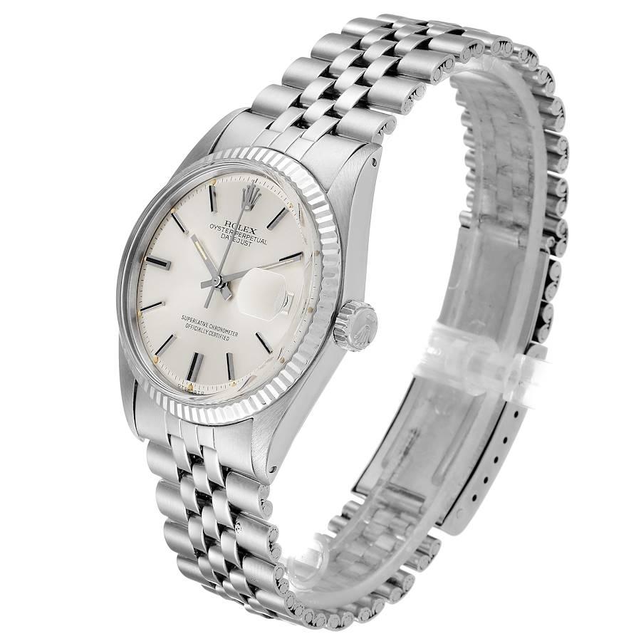 Rolex Datejust Steel White Gold Sigma Dial Vintage Men's Watch 1601 In Good Condition For Sale In Atlanta, GA