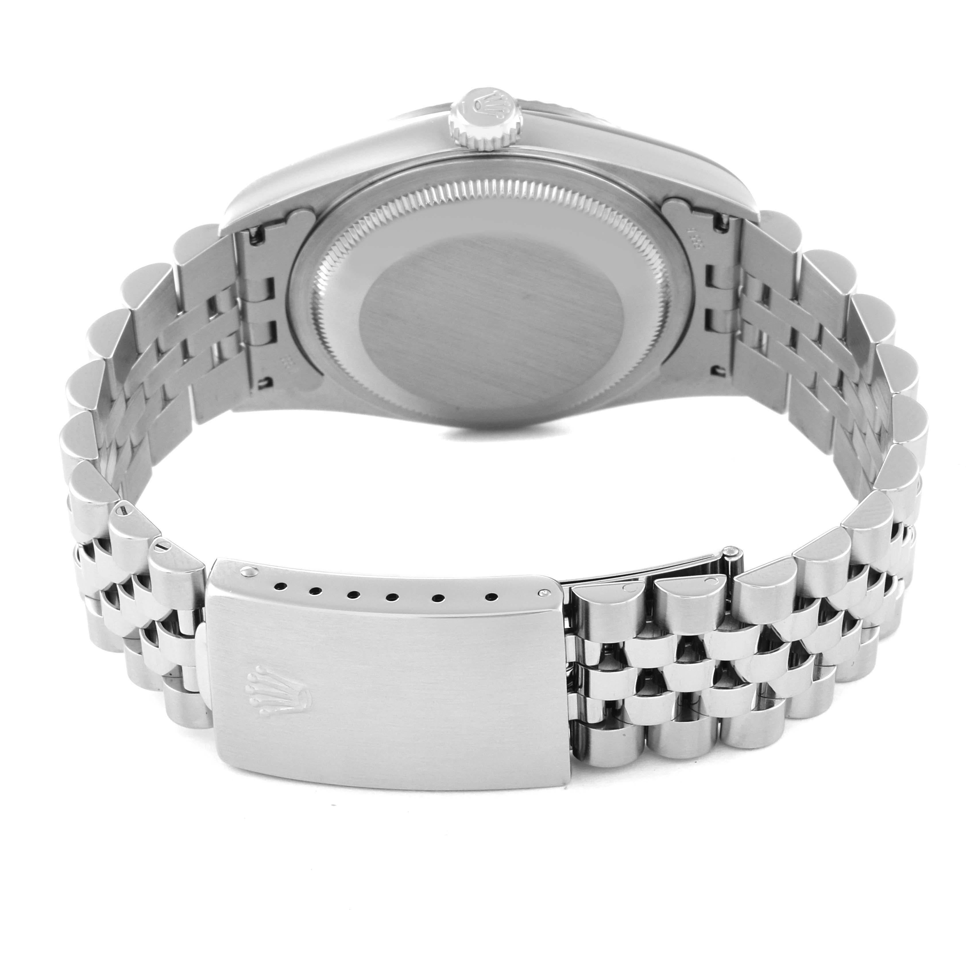 Men's Rolex Datejust Steel White Gold Silver Anniversary Diamond Dial Mens Watch 16234