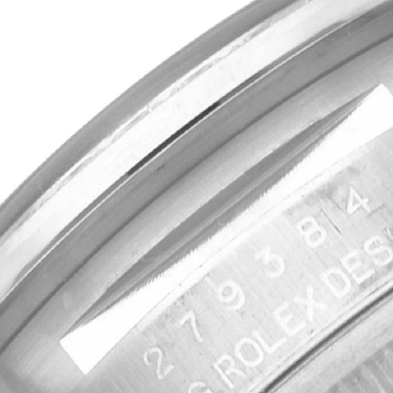Rolex Montre Datejust en acier, or blanc, cadran argenté et diamants pour femmes 279384 en vente 3
