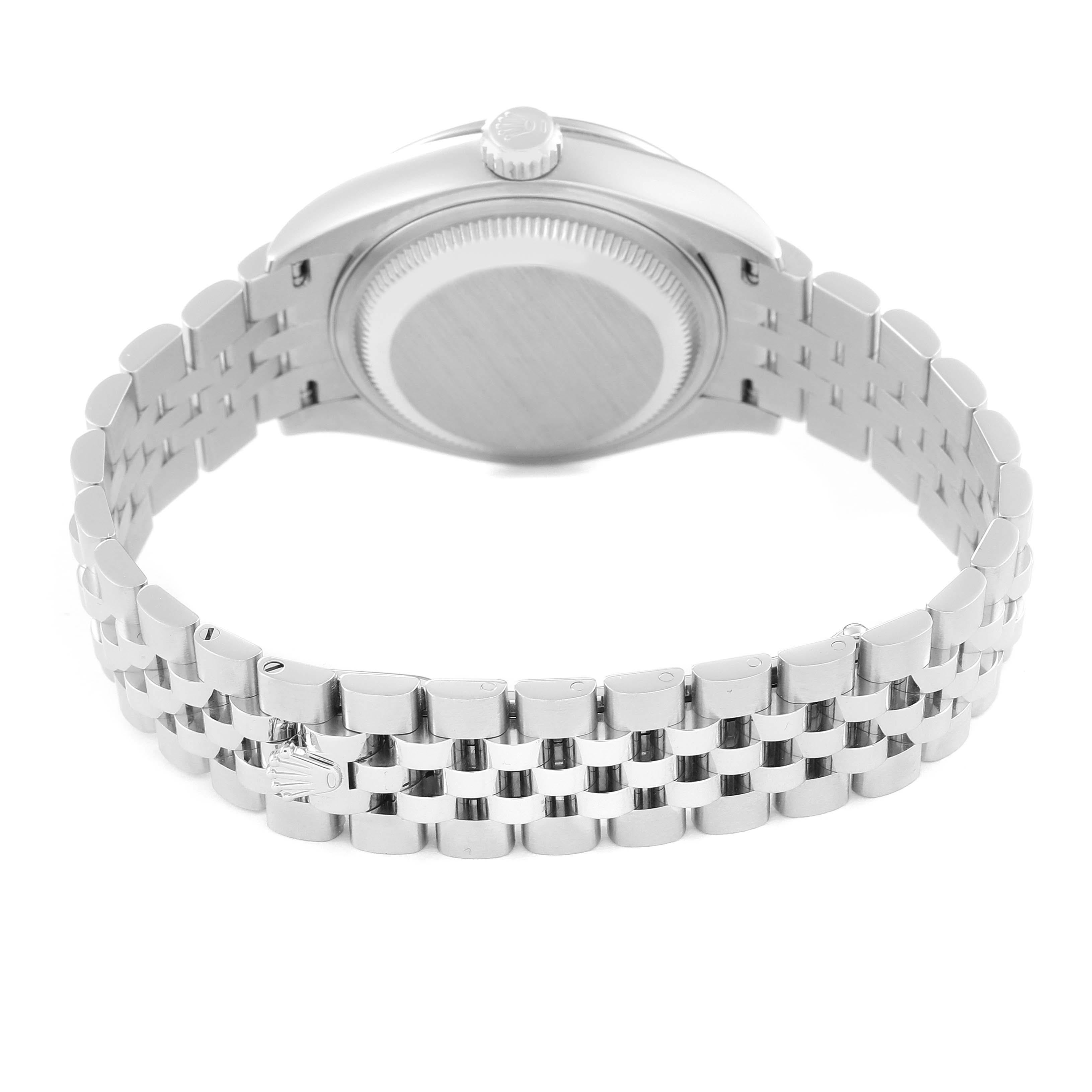 Rolex Montre Datejust en acier, or blanc, cadran argenté et diamants pour femmes 279384 en vente 5