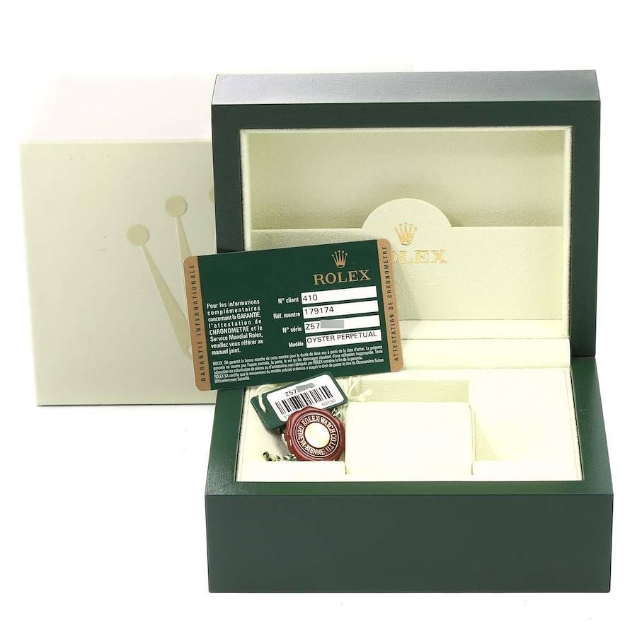 Rolex Datejust Steel White Gold Silver Dial Ladies Watch 179174 Box Card 8