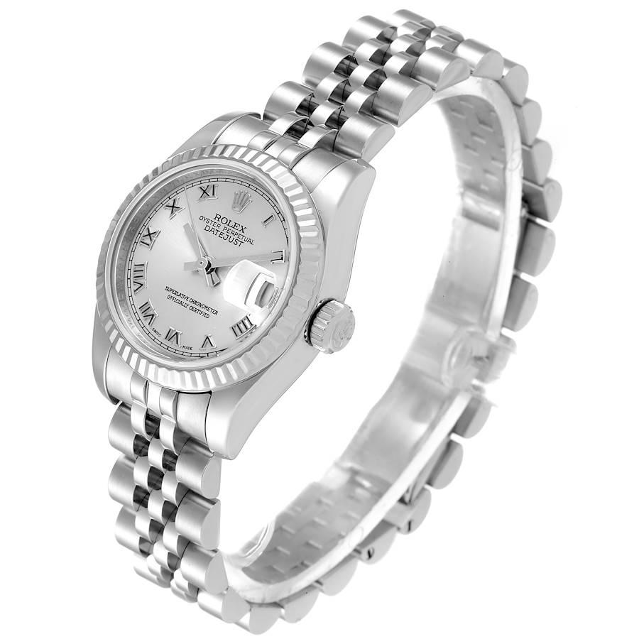 Women's Rolex Datejust Steel White Gold Silver Dial Ladies Watch 179174 Box Card For Sale