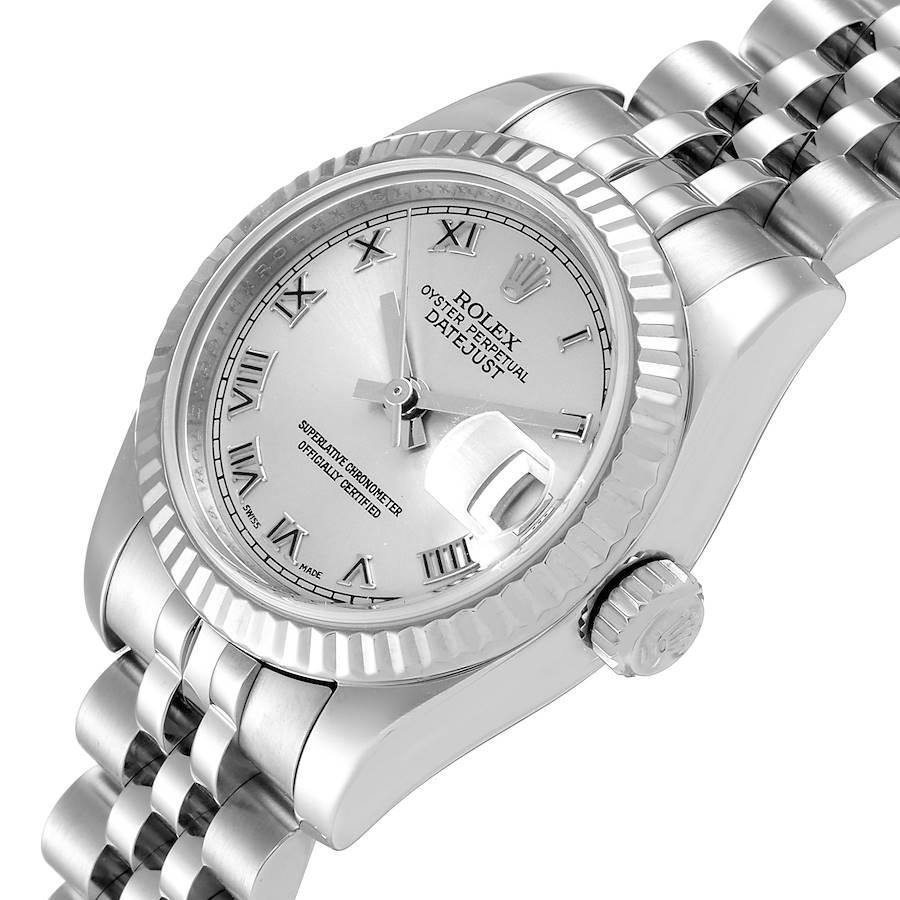 Rolex Datejust Steel White Gold Silver Dial Ladies Watch 179174 Box Card For Sale 1