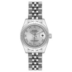Rolex Datejust Steel White Gold Silver Dial Ladies Watch 179174 Box Card