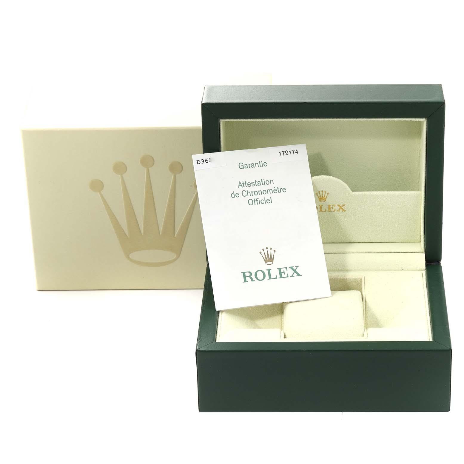 Rolex Datejust Steel White Gold Silver Dial Ladies Watch 179174 Box Papers en vente 6