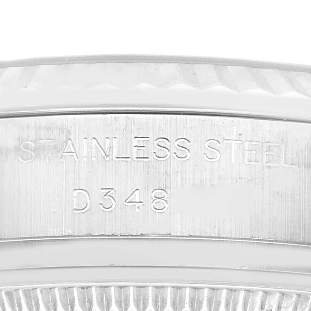 Rolex Datejust Stahl Weißgold Silber Zifferblatt Damenuhr 179174 Box Papiere im Zustand „Hervorragend“ im Angebot in Atlanta, GA
