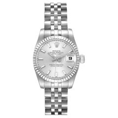 Rolex Datejust Steel White Gold Silver Dial Ladies Watch 179174 Box Papers