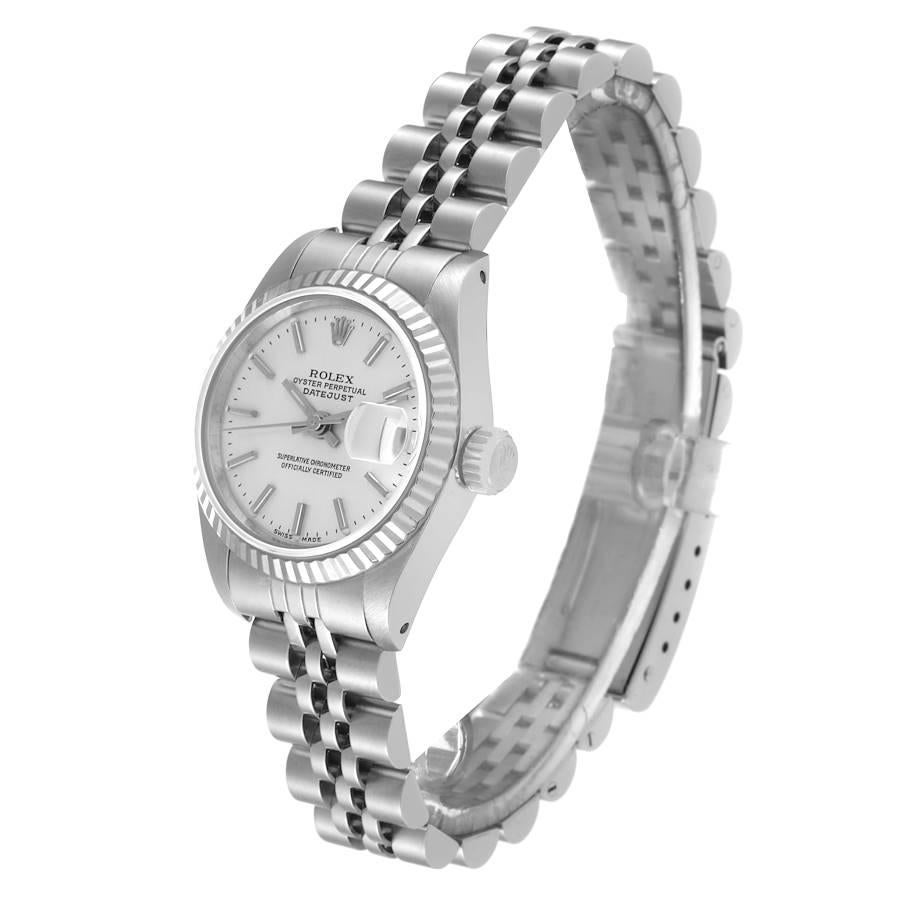 Women's Rolex Datejust Steel White Gold Silver Dial Ladies Watch 69174