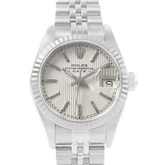 Rolex Datejust Steel White Gold Silver Dial Ladies Watch 69174