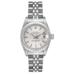 Rolex Datejust Steel White Gold Silver Dial Ladies Watch 69174