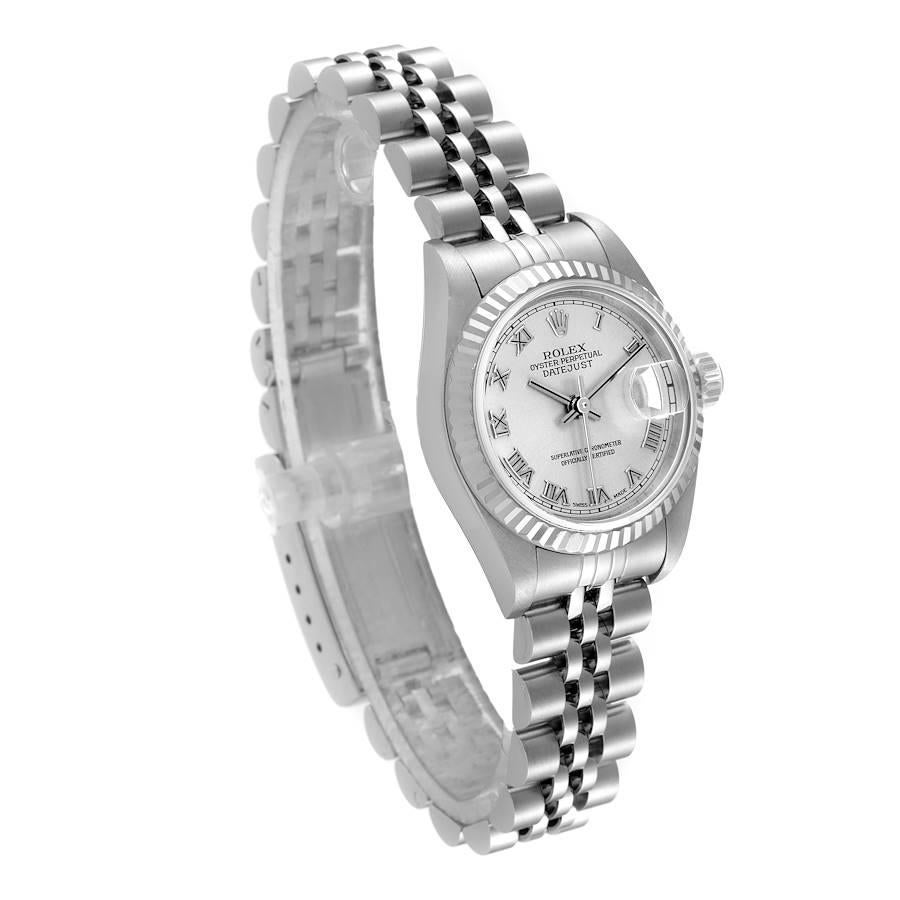 Rolex Datejust Steel White Gold Silver Dial Ladies Watch 79174 In Excellent Condition In Atlanta, GA