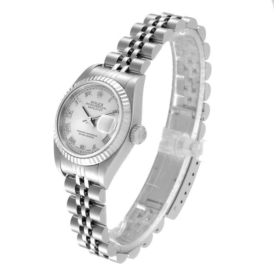 Women's Rolex Datejust Steel White Gold Silver Dial Ladies Watch 79174