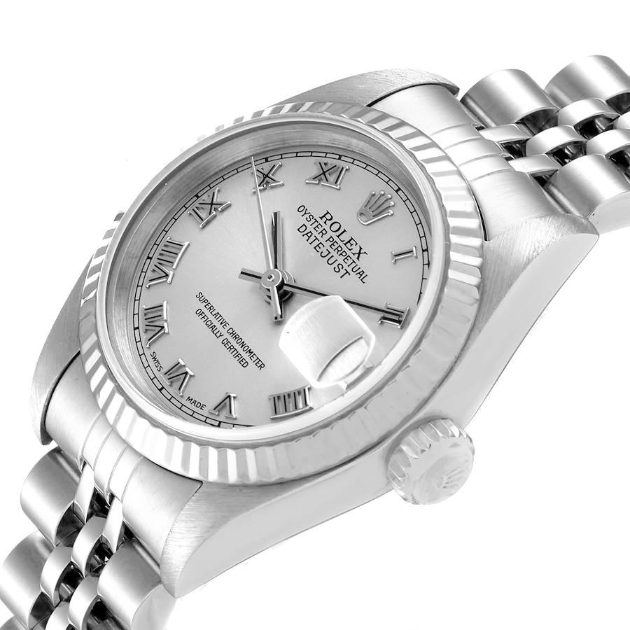 Women's Rolex Datejust Steel White Gold Silver Dial Ladies Watch 79174 For Sale