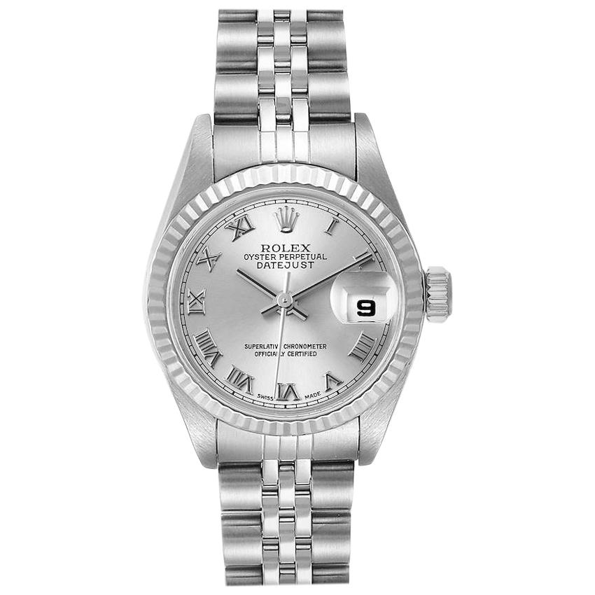 Rolex Datejust Steel White Gold Silver Dial Ladies Watch 79174 For Sale