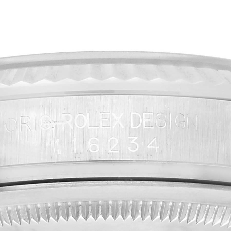 Rolex Datejust Steel White Gold Silver Dial Mens Watch 116234 Box Card 2