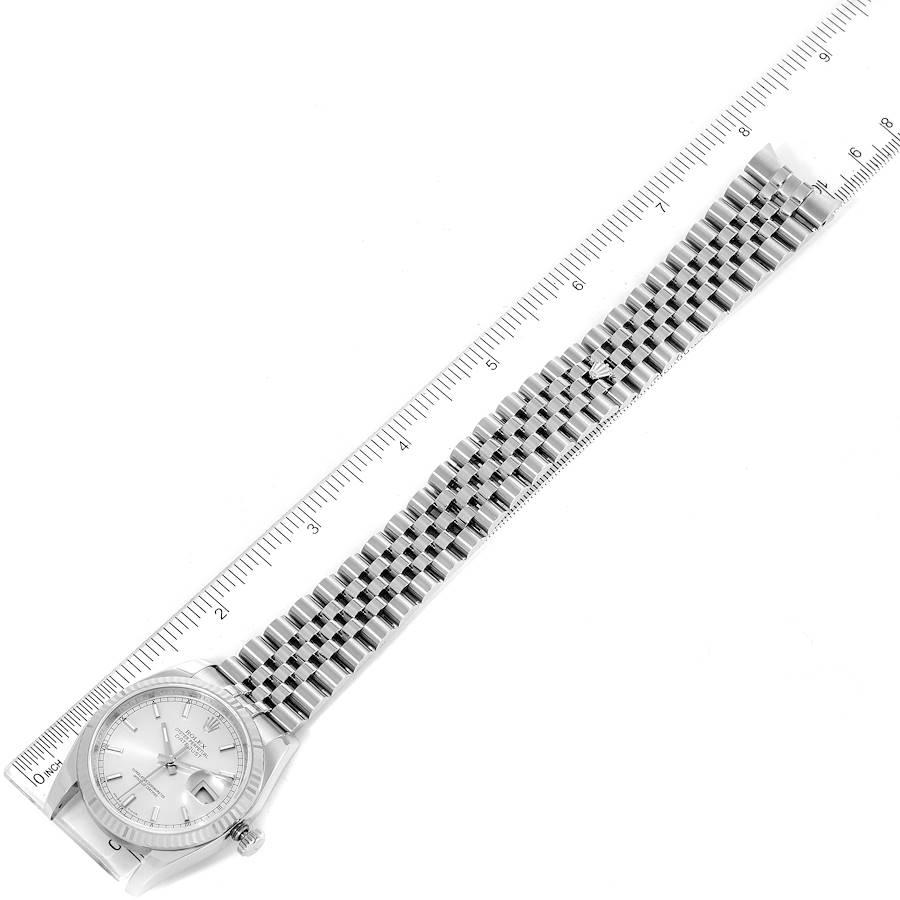 Rolex Datejust Steel White Gold Silver Dial Mens Watch 116234 For Sale 6