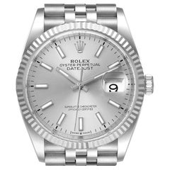 Rolex Datejust Steel White Gold Silver Dial Mens Watch 126234 Unworn