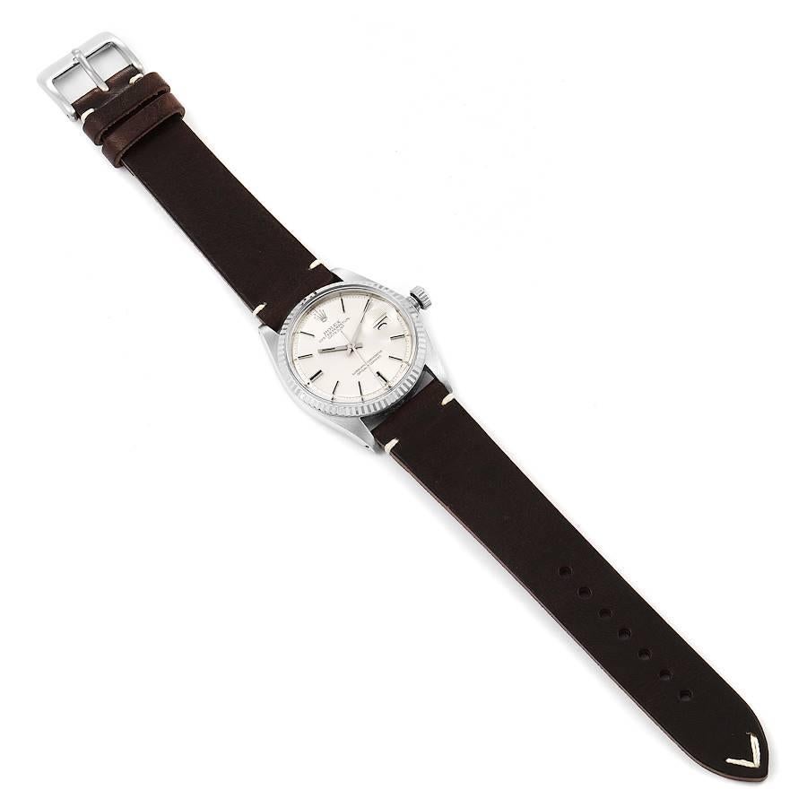 Rolex Datejust Steel White Gold Silver Dial Vintage Mens Watch 1601 For Sale 6