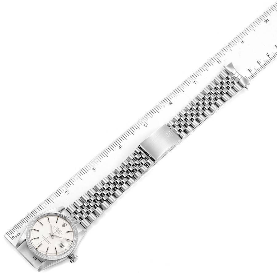 Rolex Datejust Steel White Gold Silver Dial Vintage Mens Watch 1601 For Sale 6