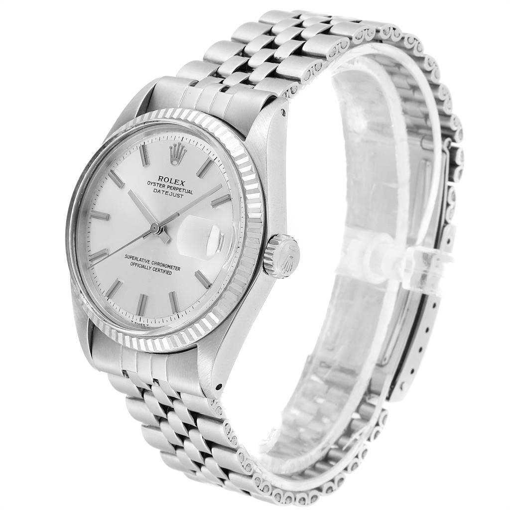 Rolex Datejust Steel White Gold Silver Dial Vintage Men's Watch 1601 For Sale 1