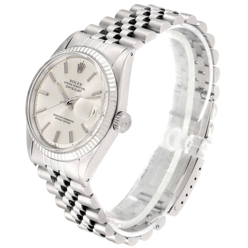 Rolex Datejust Steel White Gold Silver Dial Vintage Men's Watch 1601 1