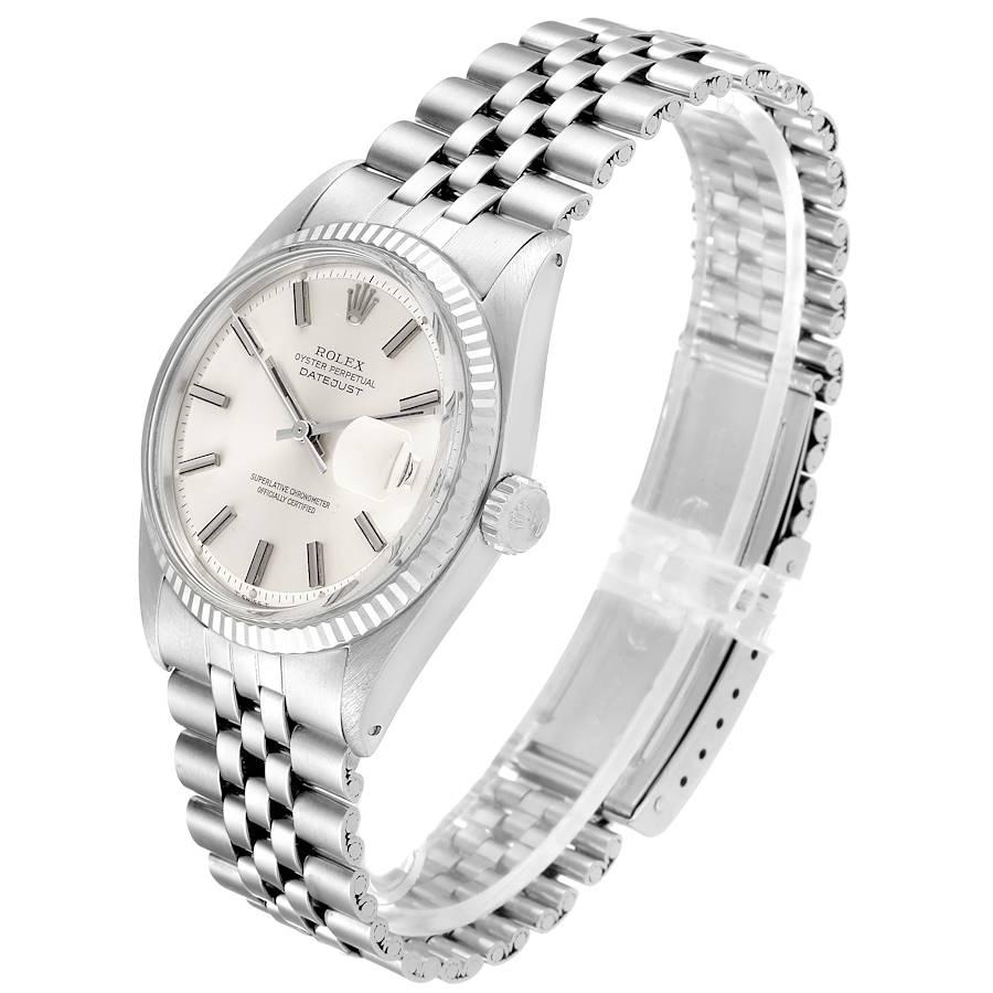 Men's Rolex Datejust Steel White Gold Silver Dial Vintage Men’s Watch 1601 For Sale