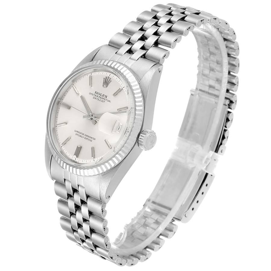 Rolex Datejust Steel White Gold Silver Dial Vintage Men's Watch 1601 1
