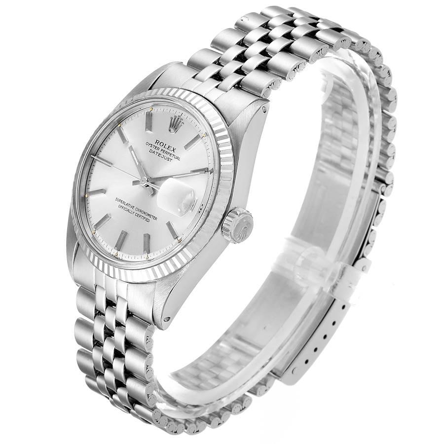 Men's Rolex Datejust Steel White Gold Silver Dial Vintage Men’s Watch 1601 For Sale