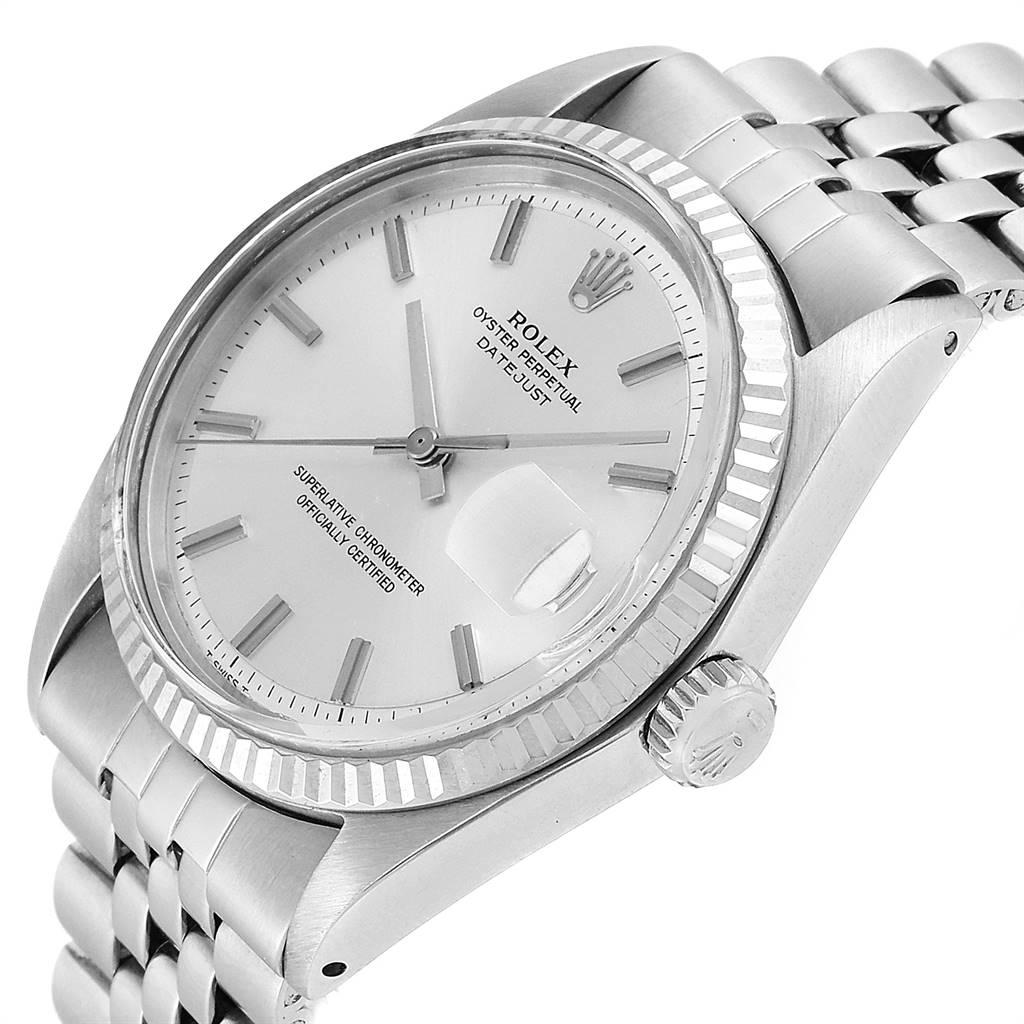 Rolex Datejust Steel White Gold Silver Dial Vintage Men's Watch 1601 For Sale 2