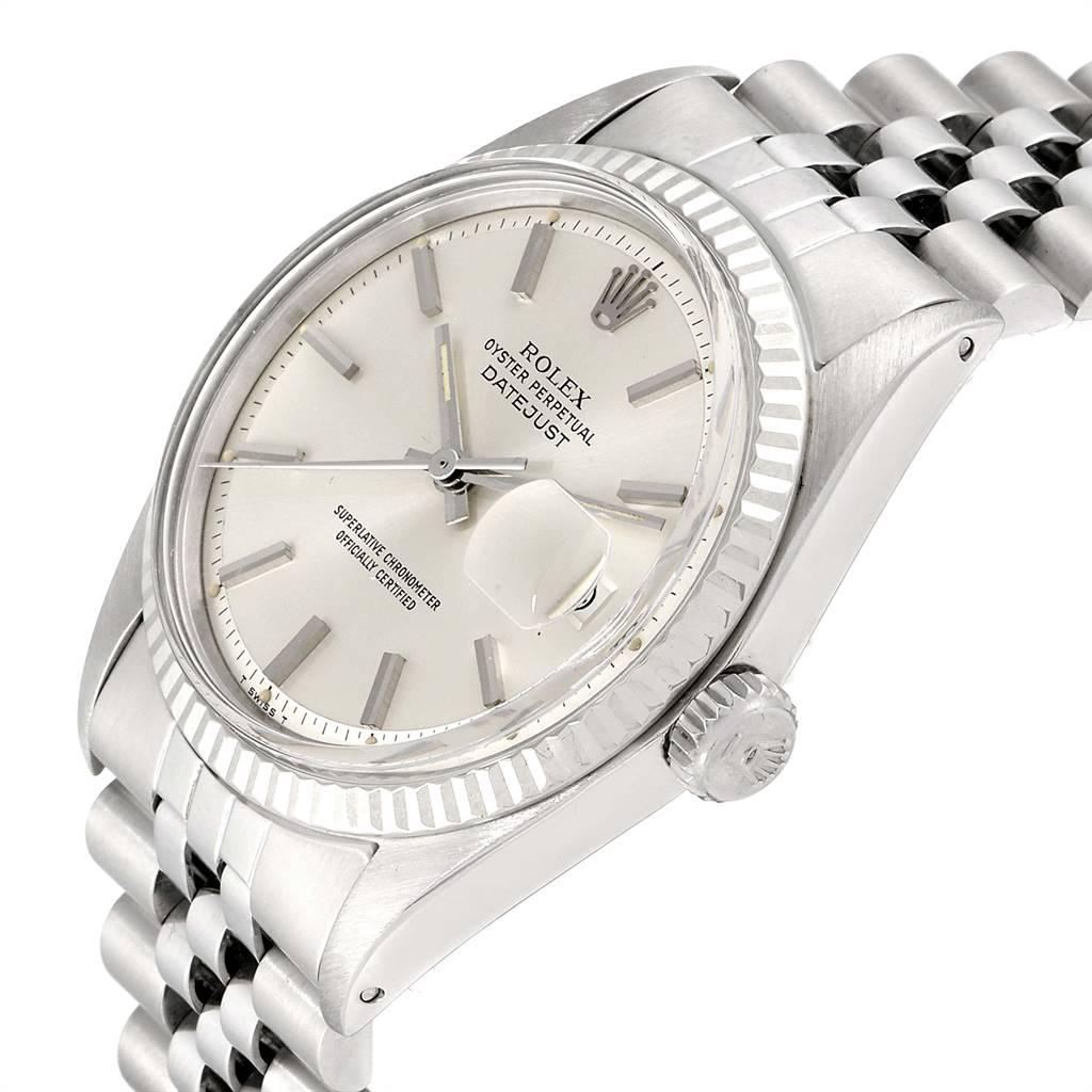 Rolex Datejust Steel White Gold Silver Dial Vintage Men's Watch 1601 2