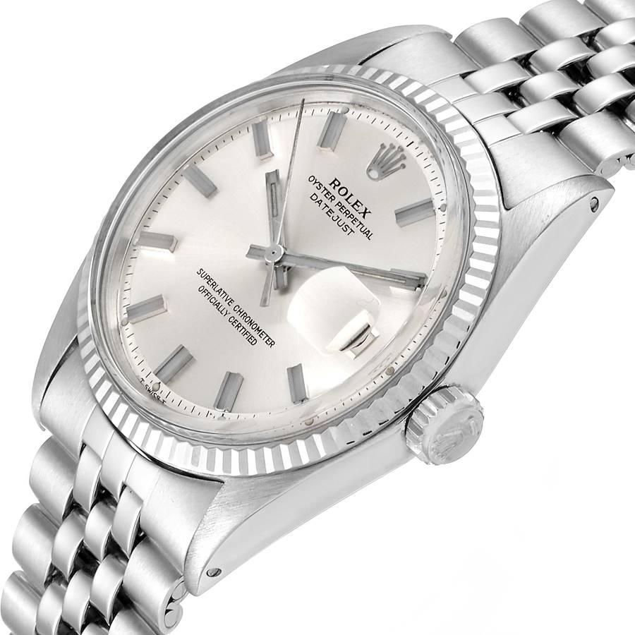 Rolex Datejust Steel White Gold Silver Dial Vintage Men’s Watch 1601 1