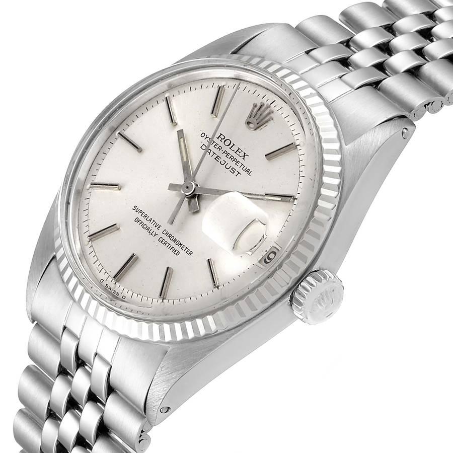 Rolex Datejust Steel White Gold Silver Dial Vintage Men’s Watch 1601 1