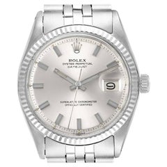 Rolex Datejust Steel White Gold Silver Dial Vintage Men’s Watch 1601