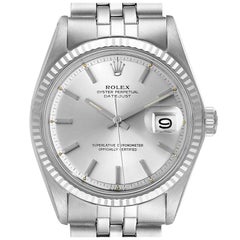 Rolex Datejust Steel White Gold Silver Dial Vintage Men’s Watch 1601