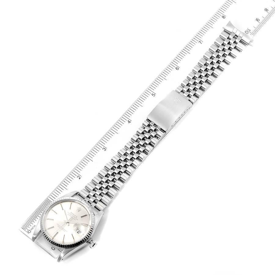 Rolex Datejust Steel White Gold Silver Dial Vintage Men's Watch 16014 For Sale 7
