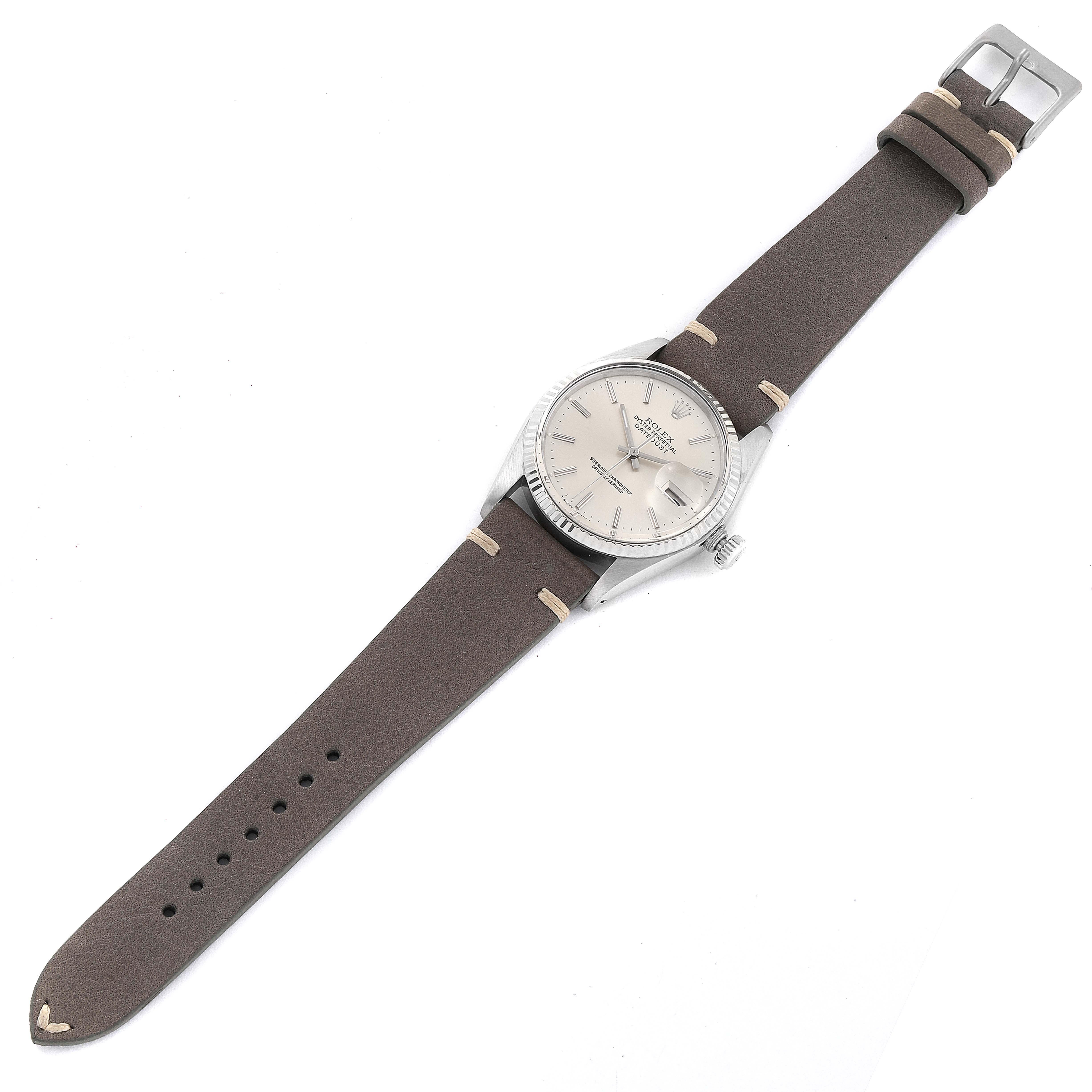 Rolex Datejust Steel White Gold Silver Dial Vintage Mens Watch 16014 6