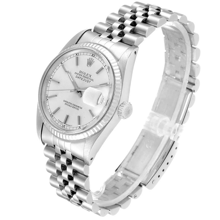 Rolex Datejust Steel White Gold Silver Dial Vintage Men's Watch 16014 1