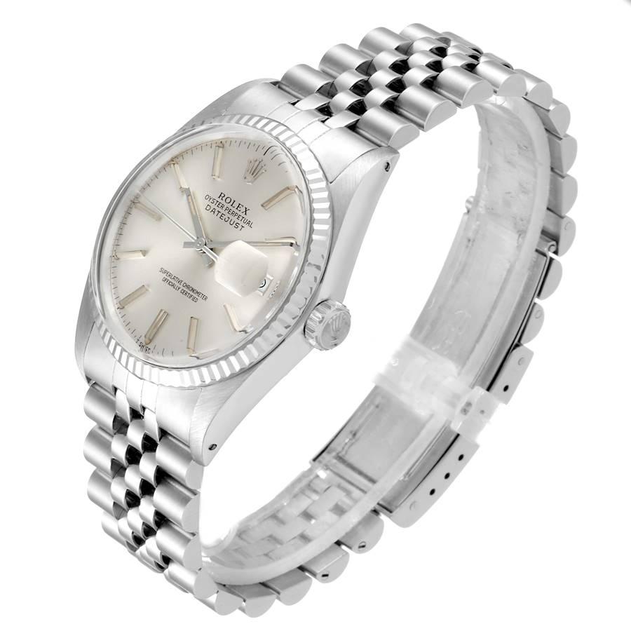 Rolex Datejust Steel White Gold Silver Dial Vintage Men's Watch 16014 For Sale 1