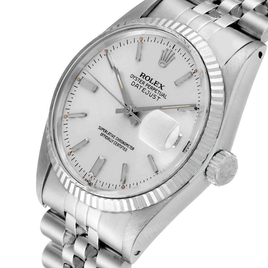 Rolex Datejust Steel White Gold Silver Dial Vintage Men's Watch 16014 For Sale 2
