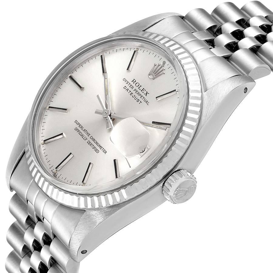 Rolex Datejust Steel White Gold Silver Dial Vintage Men's Watch 16014 2