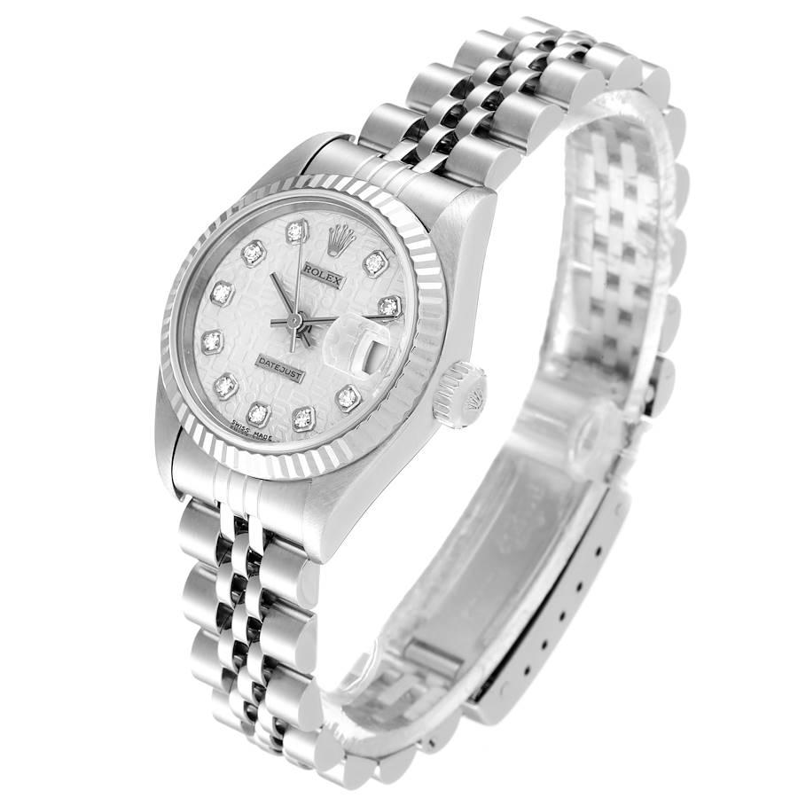 Women's Rolex Datejust Steel White Gold Silver Diamond Dial Ladies Watch 69174