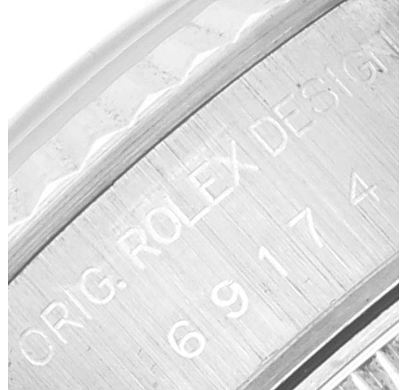 Rolex Datejust Steel White Gold Silver Diamond Dial Ladies Watch 69174 2