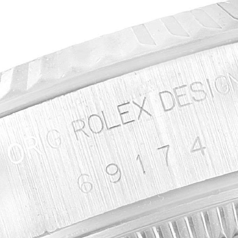 Rolex Datejust Steel White Gold Silver Diamond Dial Ladies Watch 69174 3