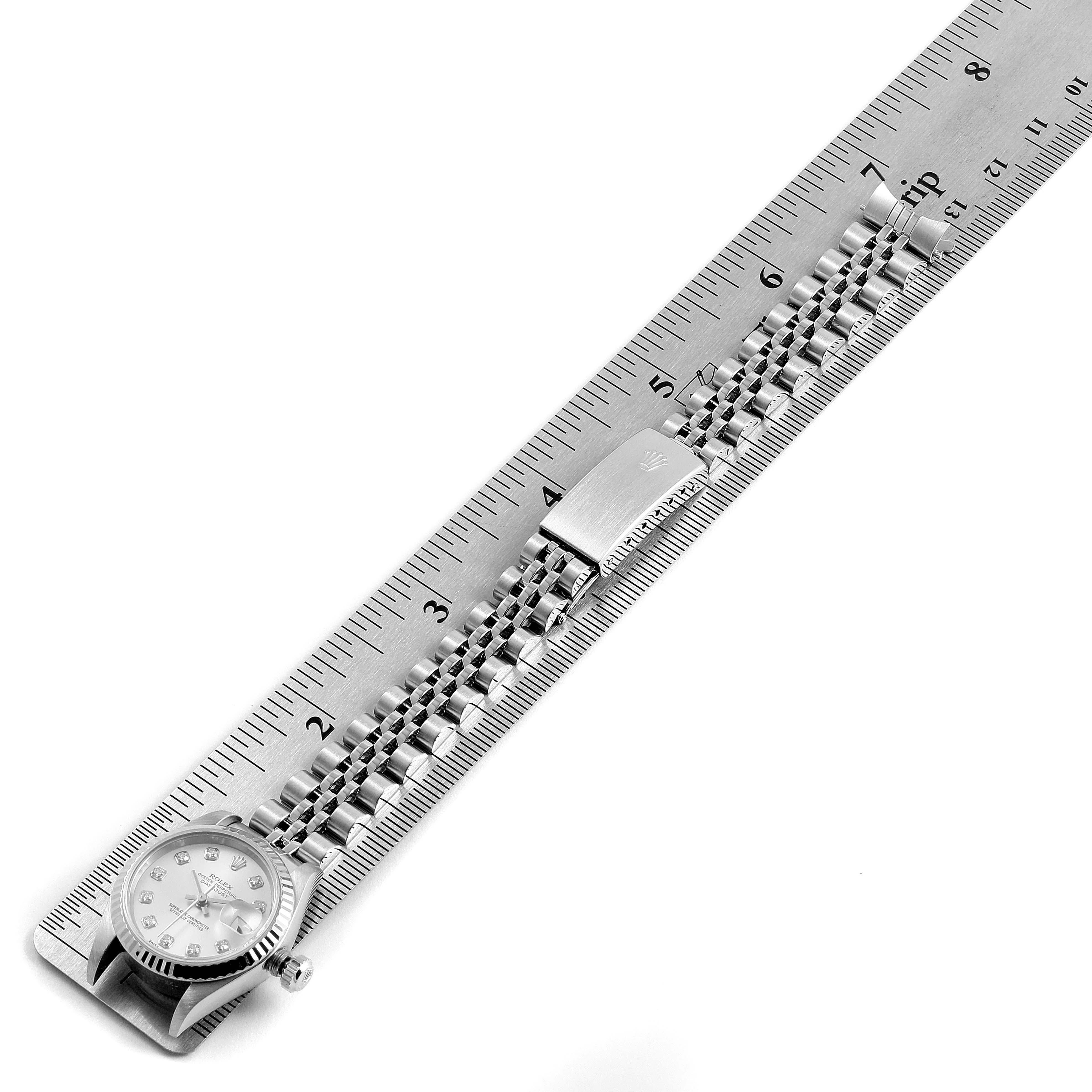 Rolex Datejust Steel White Gold Silver Diamond Dial Ladies Watch 79174 6