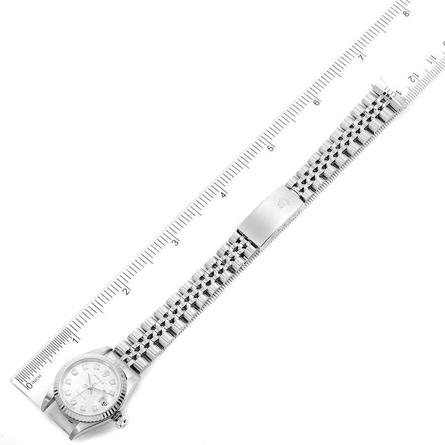 Rolex Datejust Steel White Gold Silver Diamond Dial Ladies Watch 79174 For Sale 6