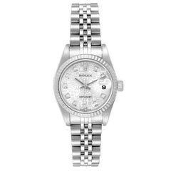 Rolex Datejust Steel White Gold Silver Diamond Dial Ladies Watch 79174