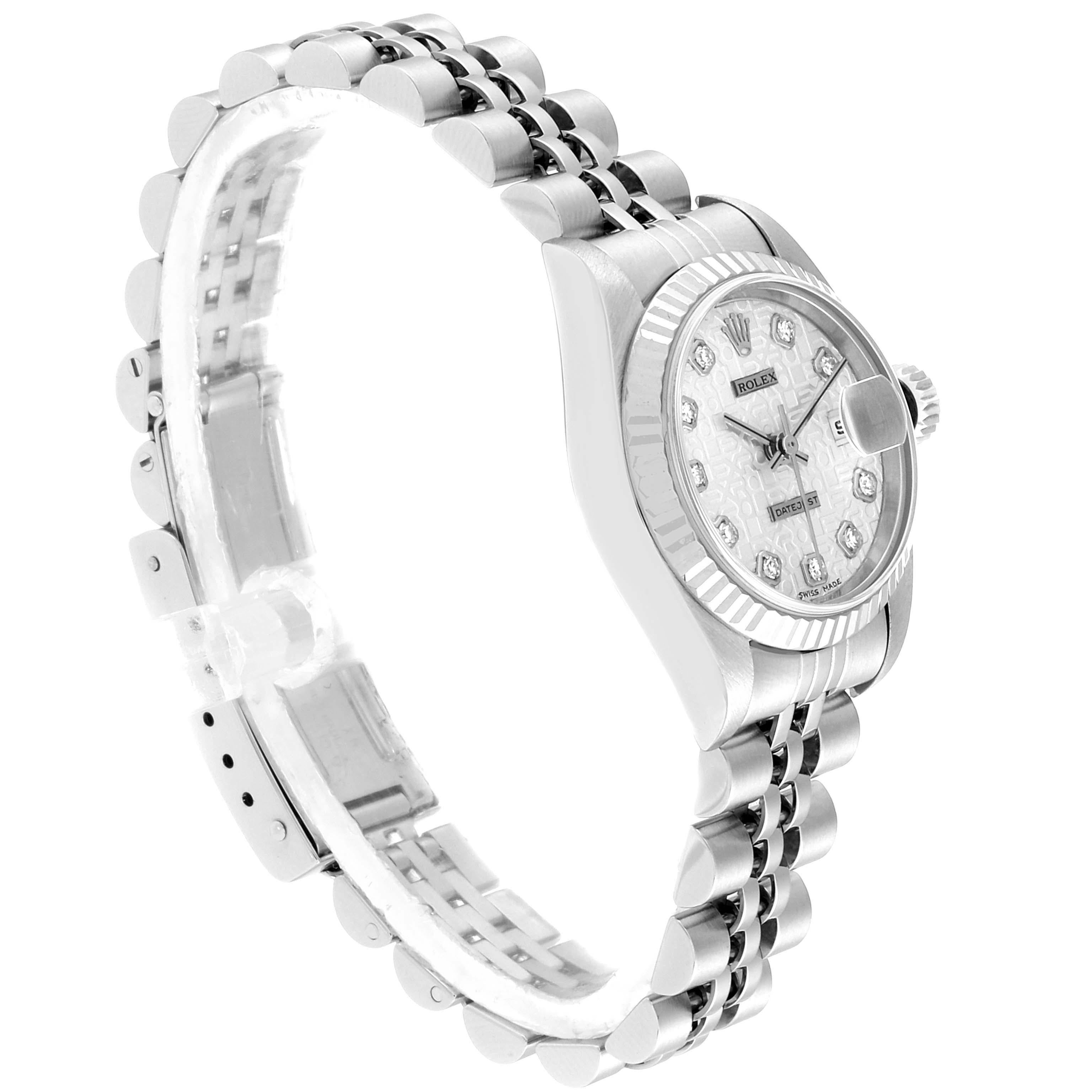 Women's Rolex Datejust Steel White Gold Silver Diamond Dial Ladies Watch 79174