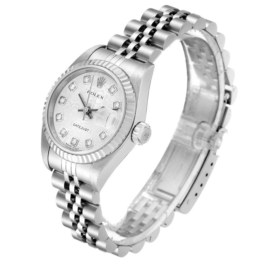 Women's Rolex Datejust Steel White Gold Silver Diamond Dial Ladies Watch 79174 For Sale