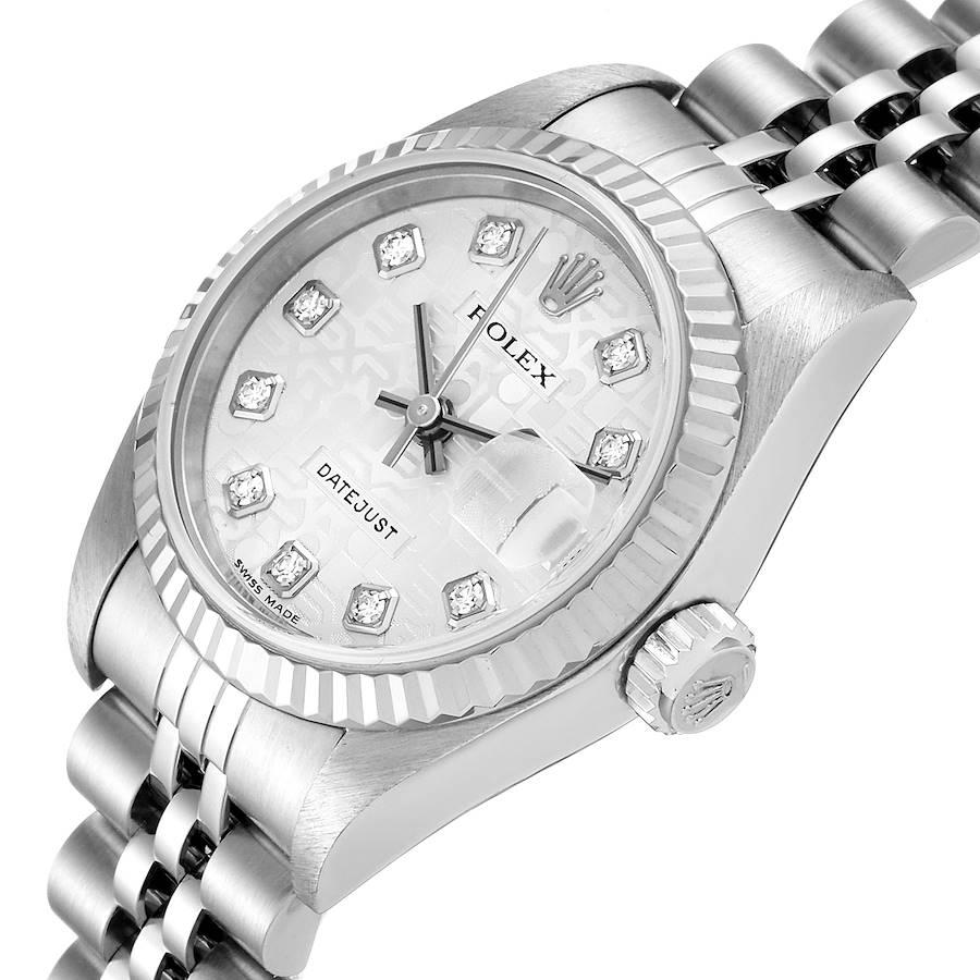 Rolex Datejust Steel White Gold Silver Diamond Dial Ladies Watch 79174 For Sale 1