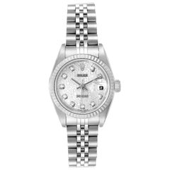 Rolex Datejust Steel White Gold Silver Diamond Dial Ladies Watch 79174